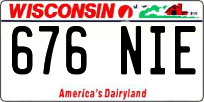 WI license plate 676NIE