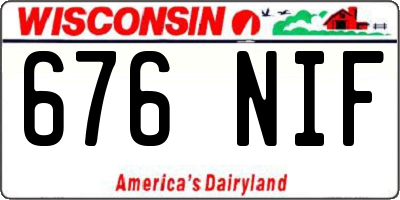 WI license plate 676NIF