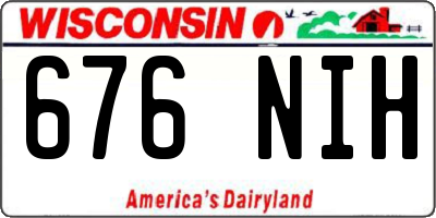 WI license plate 676NIH