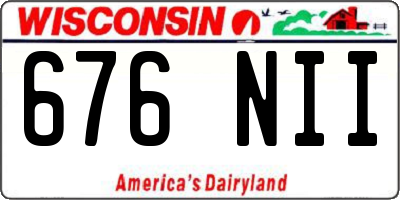 WI license plate 676NII