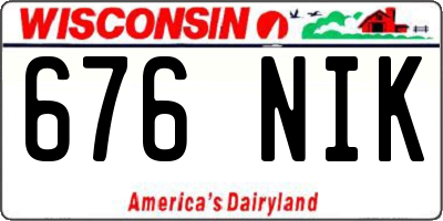WI license plate 676NIK