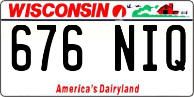 WI license plate 676NIQ
