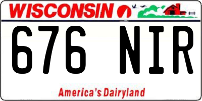 WI license plate 676NIR