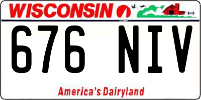 WI license plate 676NIV