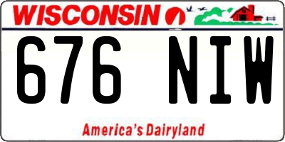 WI license plate 676NIW