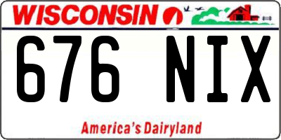 WI license plate 676NIX