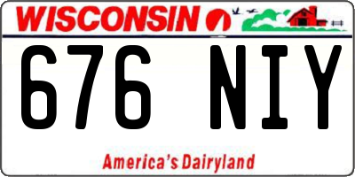 WI license plate 676NIY