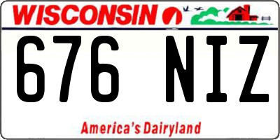WI license plate 676NIZ