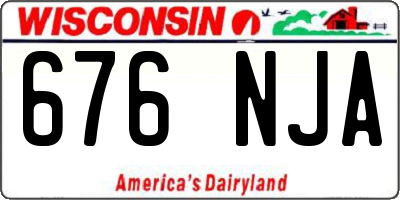 WI license plate 676NJA