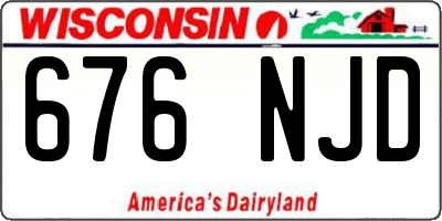 WI license plate 676NJD
