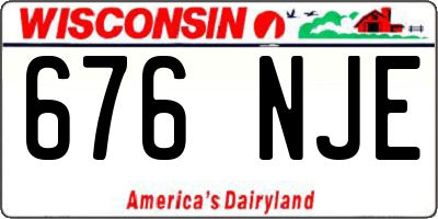 WI license plate 676NJE
