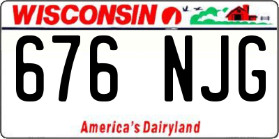 WI license plate 676NJG