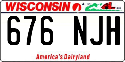 WI license plate 676NJH