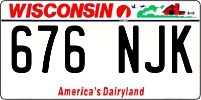 WI license plate 676NJK