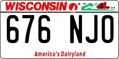 WI license plate 676NJO