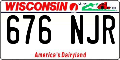 WI license plate 676NJR