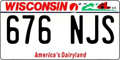 WI license plate 676NJS