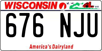 WI license plate 676NJU