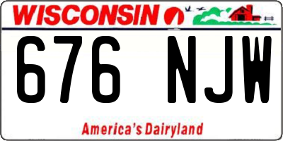 WI license plate 676NJW