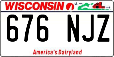 WI license plate 676NJZ