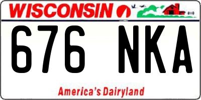 WI license plate 676NKA
