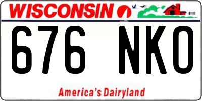 WI license plate 676NKO
