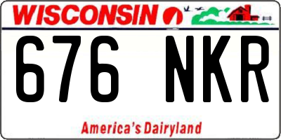 WI license plate 676NKR