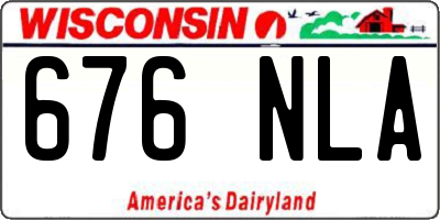 WI license plate 676NLA