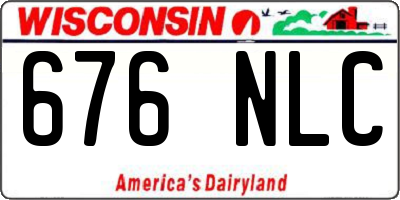 WI license plate 676NLC