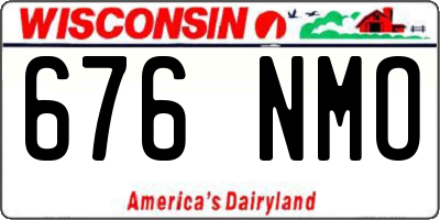 WI license plate 676NMO