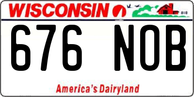 WI license plate 676NOB