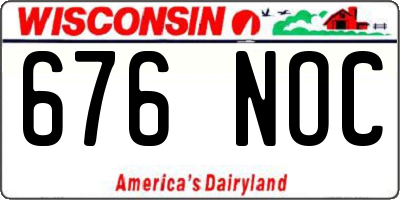 WI license plate 676NOC