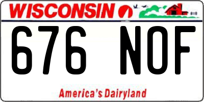 WI license plate 676NOF