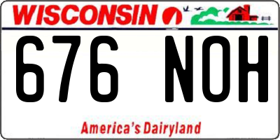 WI license plate 676NOH