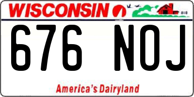 WI license plate 676NOJ