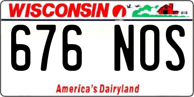 WI license plate 676NOS