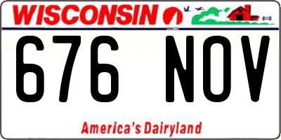 WI license plate 676NOV