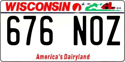 WI license plate 676NOZ