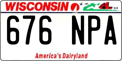 WI license plate 676NPA