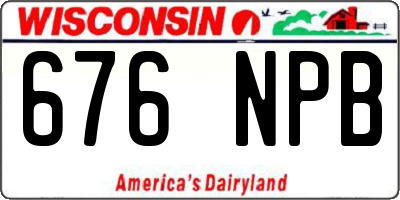WI license plate 676NPB