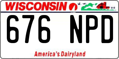 WI license plate 676NPD