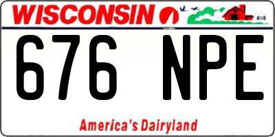 WI license plate 676NPE