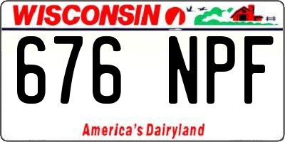 WI license plate 676NPF