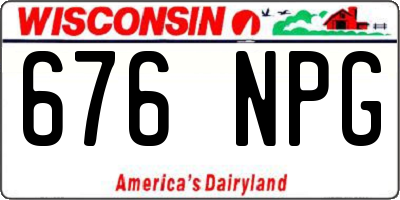 WI license plate 676NPG