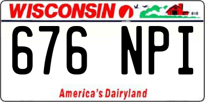 WI license plate 676NPI