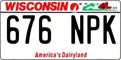 WI license plate 676NPK