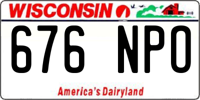 WI license plate 676NPO