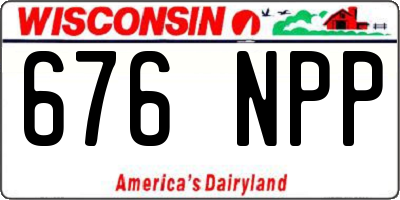 WI license plate 676NPP