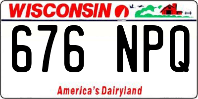 WI license plate 676NPQ