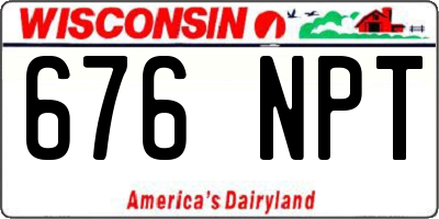 WI license plate 676NPT
